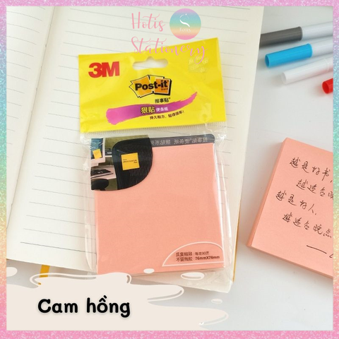 [HOTIS] Tệp 90 tờ giấy note, giấy ghi chú Post-it 3M có keo dính, nhiều màu - 7.6x7.6cm