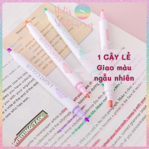 [HOTIS] Bộ 6 bút highlight 2 đầu Light Color 6 màu siêu cưng