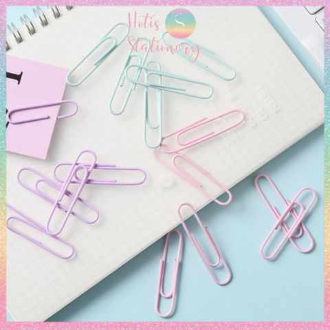 [HOTIS] Kẹp giấy kim loại màu Macaron Paper Clip kẹp bướm giữ tài liệu