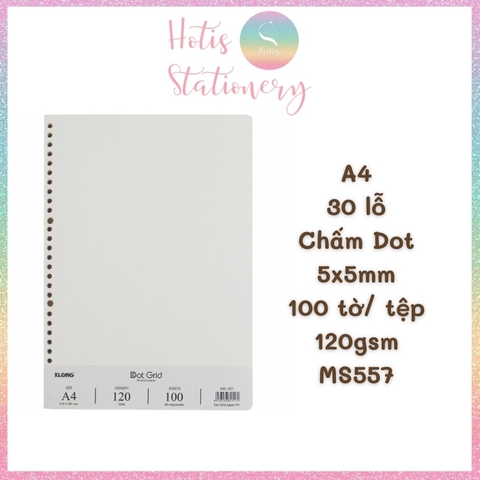 [HOTIS] Ruột sổ còng, tệp 100 tờ giấy refill binder KLong A5/B5/A4