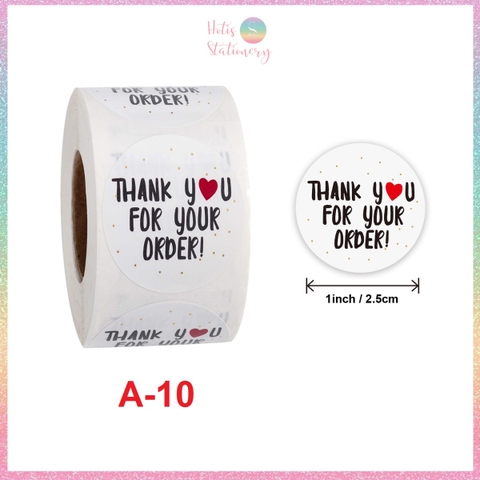 [HOTIS] Sticker Thank You Bigsize, Nhãn dán cám ơn Cỡ lớn 3.8cm/ 5cm - 500 miếng