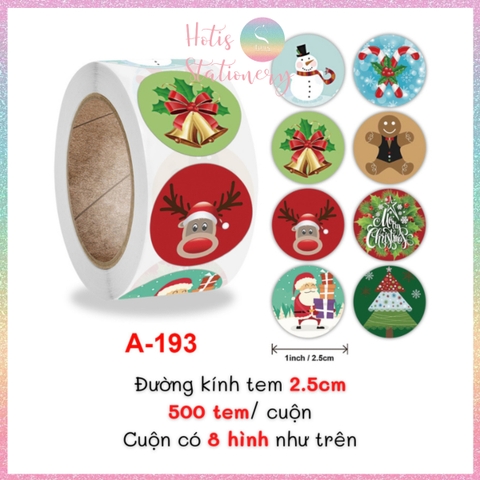 [HOTIS] 49 MẪU - Sticker nhãn dán Giáng Sinh Noel niêm phong trang trí hộp quà