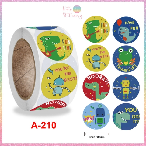 [HOTIS] Sticker Cuộn 500 Nhãn Dán Khen Thưởng Học Sinh - Tạo Động Lực, Kích Thích Học Tập, Phù Hợp Giáo Viên & Phụ Huynh