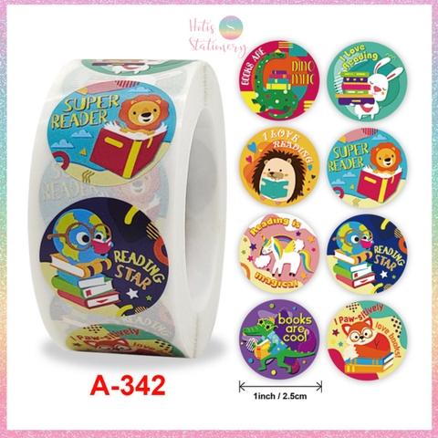 [HOTIS] Sticker Cuộn 500 Nhãn Dán Khen Thưởng Học Sinh - Tạo Động Lực, Kích Thích Học Tập, Phù Hợp Giáo Viên & Phụ Huynh