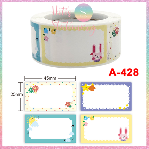 [HOTIS] Cuộn 200-300 tem dán sticker nhãn ghi tên dán sách vở, chai lọ, hộp nhựa