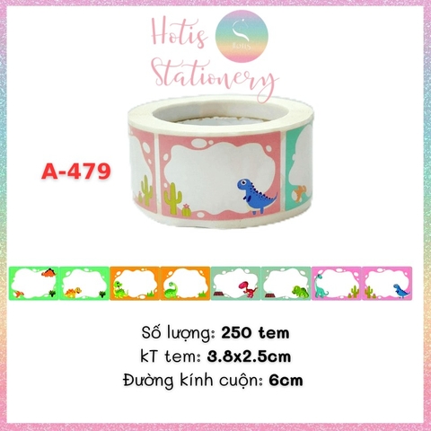 [HOTIS] Cuộn 200-300 tem dán sticker nhãn ghi tên dán sách vở, chai lọ, hộp nhựa