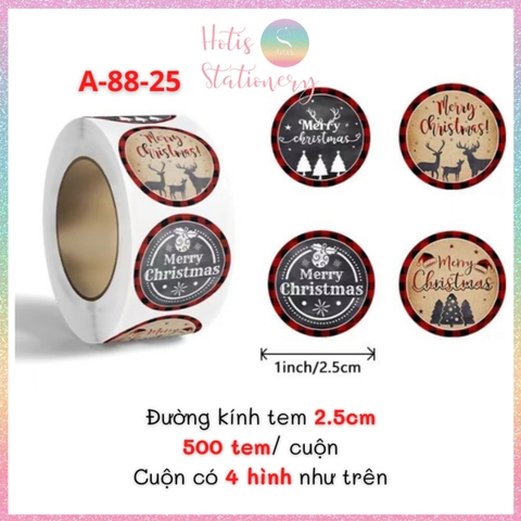 [HOTIS] 49 MẪU - Sticker nhãn dán Giáng Sinh Noel niêm phong trang trí hộp quà