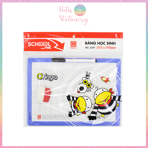 [HOTIS] Bảng Học Sinh 2 Mặt Hồng Hà 3289 – Bảng Nhựa Kẻ Ô Ly Tiêu Chuẩn, Dành Cho Bé Lớp 1 & Tiểu Học (Tặng Bút/Bông Lau)