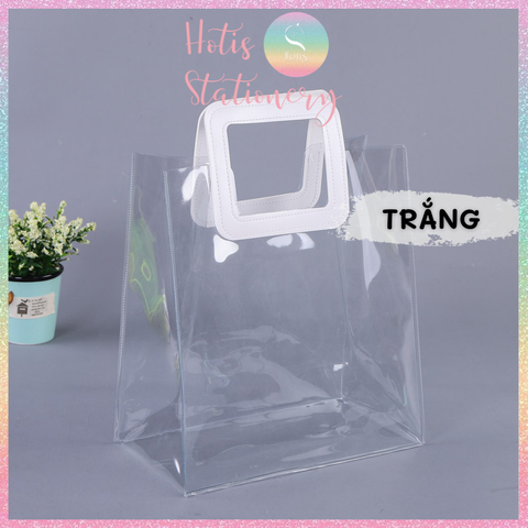 [HOTIS] [CÕ NHỎ] Túi PVC trong suốt loại dày cầm tay đựng quà tặng, mỹ phẩm