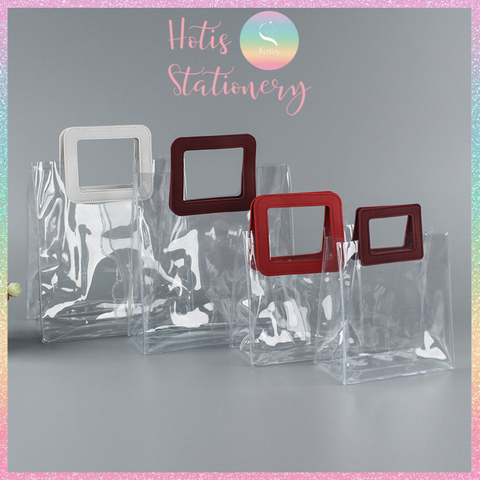 [HOTIS] [CÕ NHỎ] Túi PVC trong suốt loại dày cầm tay đựng quà tặng, mỹ phẩm