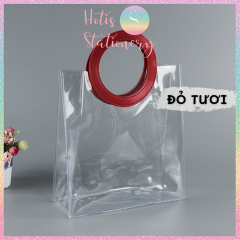 [HOTIS] [CỠ LỚN] Túi PVC trong suốt loại dày cầm tay đựng quà tặng, mỹ phẩm - Nhiều kích cỡ, màu sắc