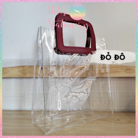 [HOTIS] [CỠ LỚN] Túi PVC trong suốt loại dày cầm tay đựng quà tặng, mỹ phẩm - Nhiều kích cỡ, màu sắc