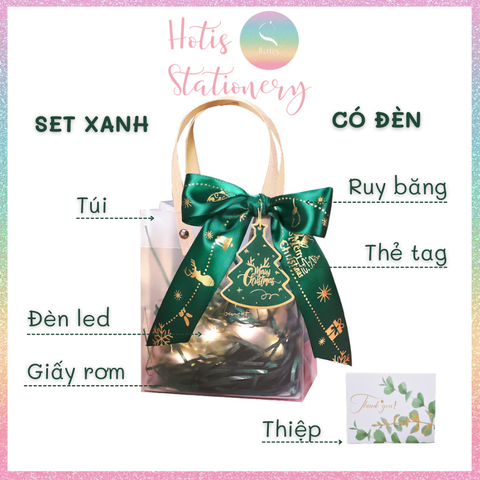 [HOTIS] Full combo 6 món túi đựng quà tặng Giáng Sinh 2023