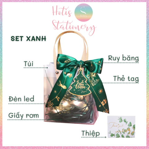[HOTIS] Full combo 6 món túi đựng quà tặng Giáng Sinh 2023