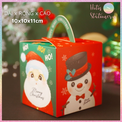 [HOTIS] Túi giấy đựng quà tặng Giáng Sinh Noel Merry Christmas mặt kính trong suốt, hộp quà Noel Mini