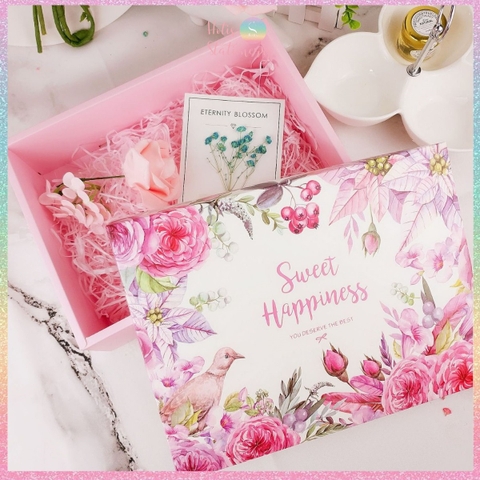 [HOTIS] 5 mẫu - Set Hộp đựng quà tự gấp kèm Túi giấy tiện lợi tiết kiệm hơn, dáng hộp chữ nhật