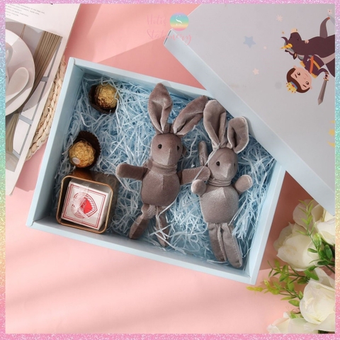 [HOTIS] 5 mẫu - Set Hộp đựng quà tự gấp kèm Túi giấy tiện lợi tiết kiệm hơn, dáng hộp chữ nhật