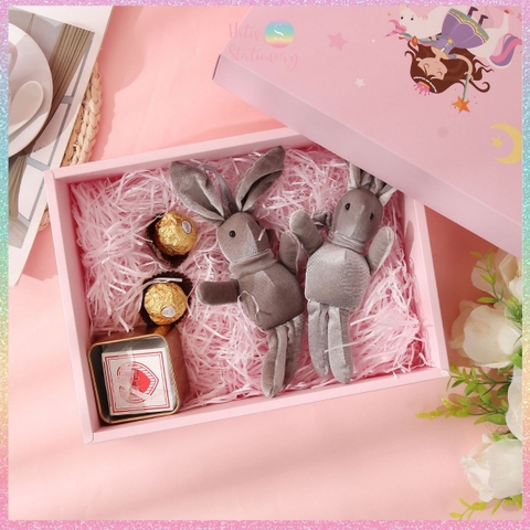 [HOTIS] 5 mẫu - Set Hộp đựng quà tự gấp kèm Túi giấy tiện lợi tiết kiệm hơn, dáng hộp chữ nhật