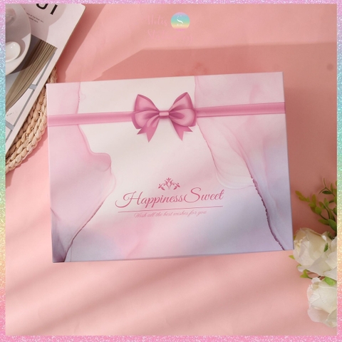 [HOTIS] 5 mẫu - Set Hộp đựng quà tự gấp kèm Túi giấy tiện lợi tiết kiệm hơn, dáng hộp chữ nhật