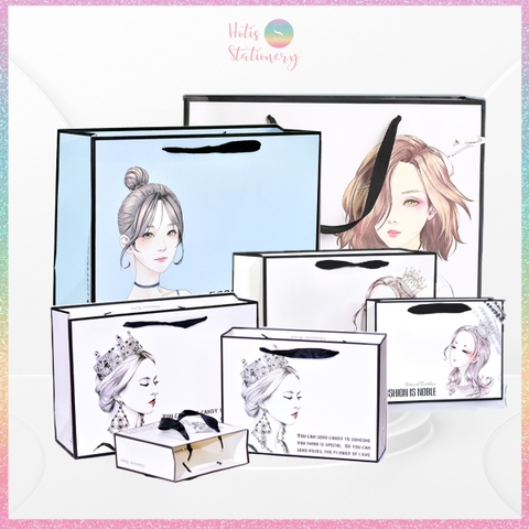 [HOTIS] Túi giấy đựng quà tặng hình cô gái thanh lịch có quai xách