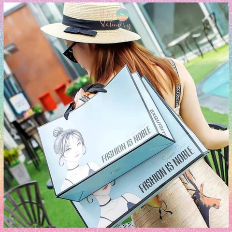 [HOTIS] Túi giấy đựng quà tặng hình cô gái thanh lịch có quai xách