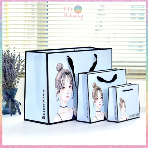 [HOTIS] Túi giấy đựng quà tặng hình cô gái thanh lịch có quai xách