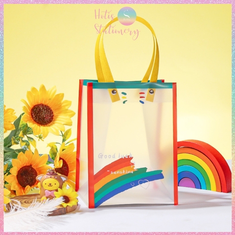 [HOTIS] Túi Đựng Quà Tặng Cầu Vồng Chống Thấm Nước, Thiết Kế Hiện Đại - Nhiều Size Lựa Chọn, Kèm Giấy Rơm