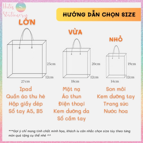 [HOTIS] Túi Đựng Quà Tặng Cầu Vồng Chống Thấm Nước, Thiết Kế Hiện Đại - Nhiều Size Lựa Chọn, Kèm Giấy Rơm