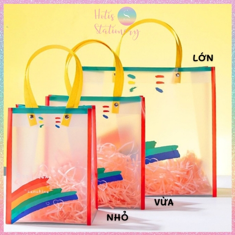 [HOTIS] Túi Đựng Quà Tặng Cầu Vồng Chống Thấm Nước, Thiết Kế Hiện Đại - Nhiều Size Lựa Chọn, Kèm Giấy Rơm