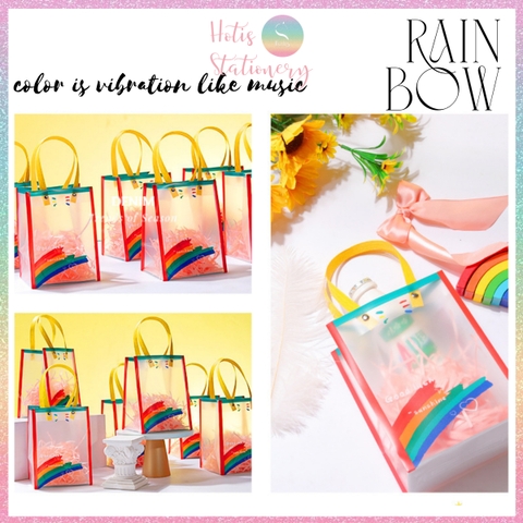 [HOTIS] Túi Đựng Quà Tặng Cầu Vồng Chống Thấm Nước, Thiết Kế Hiện Đại - Nhiều Size Lựa Chọn, Kèm Giấy Rơm