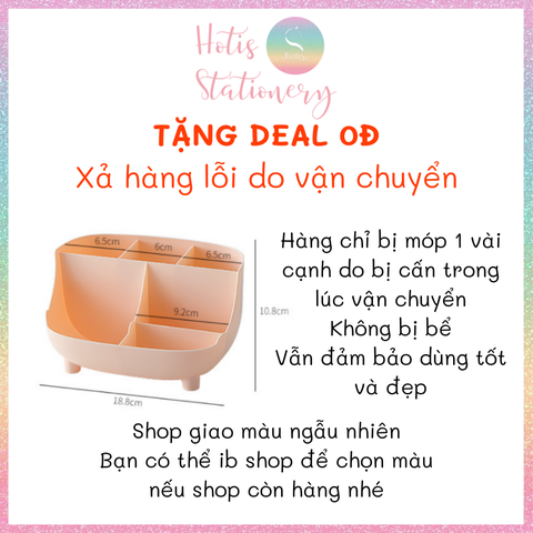 Khay đựng bút, dụng cụ học tập để bàn 6 ngăn - 18.8x10.8cm Hotis Stationery