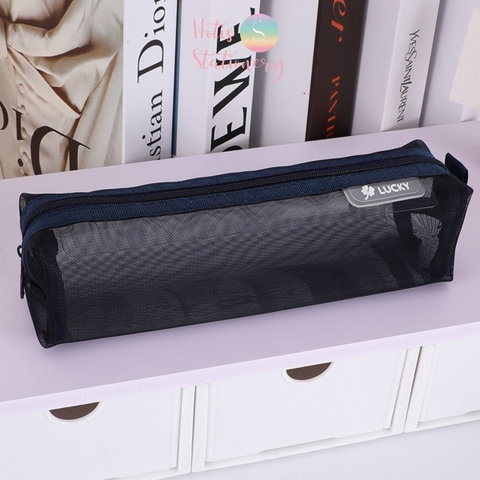 [HOTIS] Túi lưới đựng bút trong suốt gam màu retro sang chảnh hiện đại