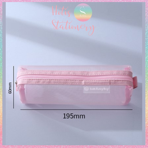 [HOTIS] Túi lưới đựng bút trong suốt gam màu retro sang chảnh hiện đại