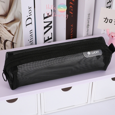 [HOTIS] Túi lưới đựng bút trong suốt gam màu retro sang chảnh hiện đại
