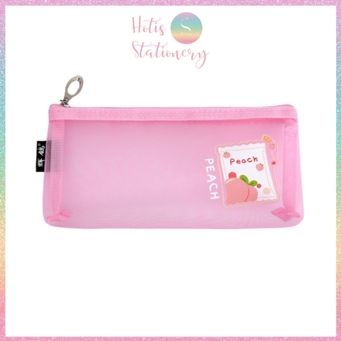 [HOTIS] Túi lưới đựng bút trong suốt hoạt hình màu dễ thương - Bóp viết có 8 màu