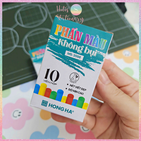 [HOTIS] Combo 5 / 10 Hộp Phấn Viết Bảng Không Bụi Hồng Hà – Trắng & Nhiều Màu, An Toàn Cho Sức Khỏe, Viết Mịn Nét