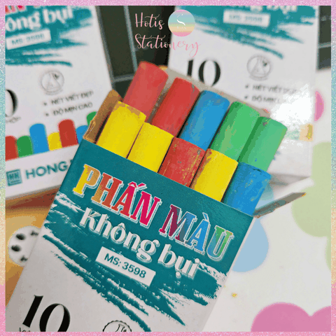 [HOTIS] Combo 5 / 10 Hộp Phấn Viết Bảng Không Bụi Hồng Hà – Trắng & Nhiều Màu, An Toàn Cho Sức Khỏe, Viết Mịn Nét