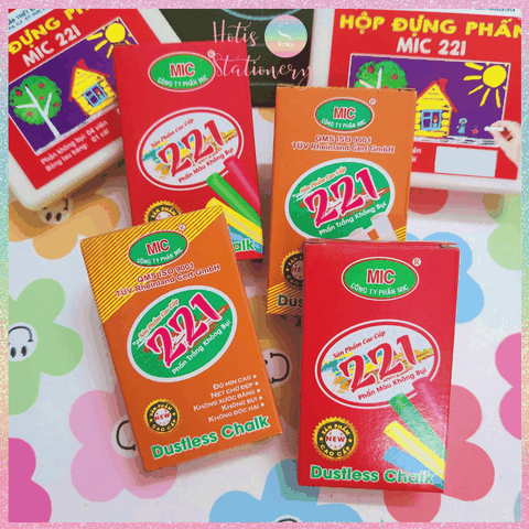 [HOTIS] 10 Viên Phấn Viết Bảng Không Bụi MIC 221 Phấn Trắng / Phấn Màu - Viết Êm, Rõ Nét, An Toàn Cho Sức Khỏe