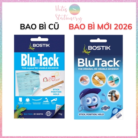 [HOTIS] 1 vỉ Đất sét dán dính Poster Blutack Bostik 75g dính tường mà không cần khoan đục