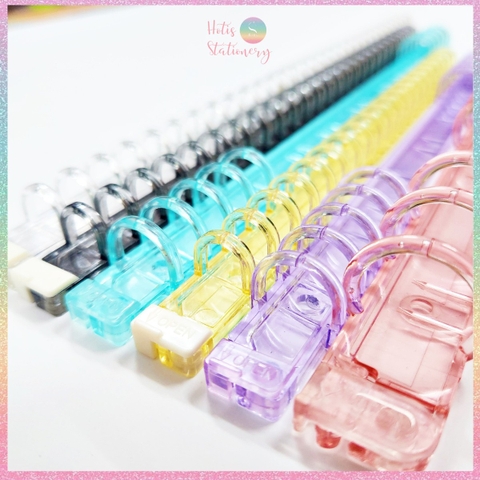 [HOTIS] Thanh còng nhựa trong suốt có chốt gài làm sổ còng binder A6/ A5/ B5/ A4
