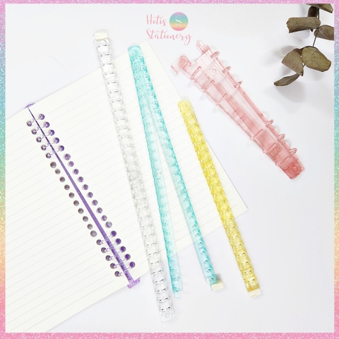 [HOTIS] Thanh còng nhựa trong suốt có chốt gài làm sổ còng binder A6/ A5/ B5/ A4