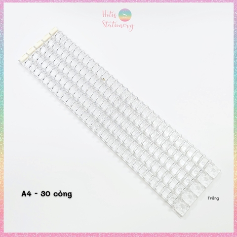[HOTIS] Thanh còng nhựa trong suốt có chốt gài làm sổ còng binder A6/ A5/ B5/ A4