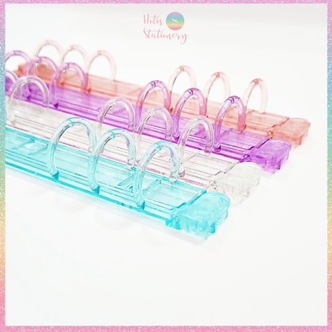 [HOTIS] Thanh còng nhựa trong suốt có chốt gài làm sổ còng binder A6/ A5/ B5/ A4