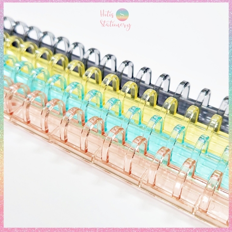 [HOTIS] Thanh còng nhựa trong suốt có chốt gài làm sổ còng binder A6/ A5/ B5/ A4