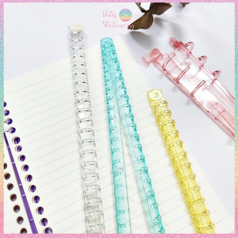 [HOTIS] Thanh còng nhựa trong suốt có chốt gài làm sổ còng binder A6/ A5/ B5/ A4