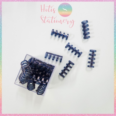 [HOTIS] Set 6 cái còng nhựa mini 3 & 5 chấu trong suốt gắn sổ còng binder A7/ A6/ A5/ B5/ A4