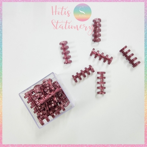 [HOTIS] Set 6 cái còng nhựa mini 3 & 5 chấu trong suốt gắn sổ còng binder A7/ A6/ A5/ B5/ A4