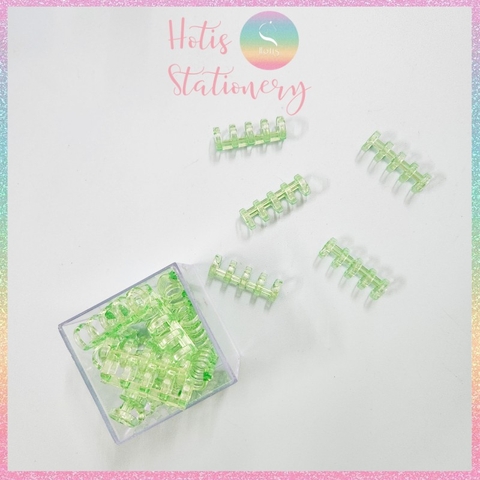 [HOTIS] Set 6 cái còng nhựa mini 3 & 5 chấu trong suốt gắn sổ còng binder A7/ A6/ A5/ B5/ A4