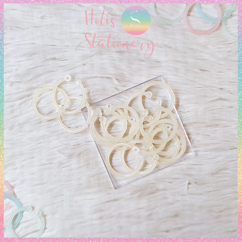 [HOTIS] Set 10/15/30 Khoen tròn nhựa làm sổ còng, flashcard, đóng gáy, móc chìa khóa - Nhiều màu