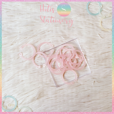 [HOTIS] Set 10/15/30 Khoen tròn nhựa làm sổ còng, flashcard, đóng gáy, móc chìa khóa - Nhiều màu